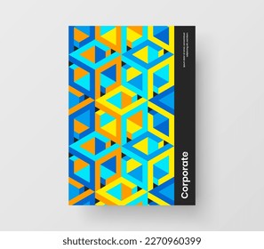 Creative front page vector design layout. Modern geometric hexagons corporate brochure template.