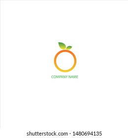 Creative Fruit Logo Design.  Flat vector design for organic shop, juice label, healthy food store or vegetarian cafe. Icon in rectangular shape.