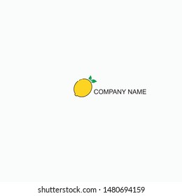 Creative Fruit Logo Design.  Flat vector design for organic shop, juice label, healthy food store or vegetarian cafe. Icon in rectangular shape.