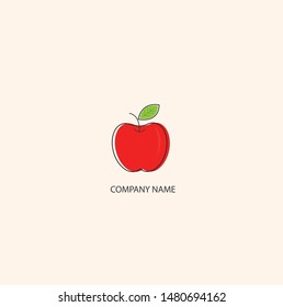 Creative Fruit Logo Design.  Flat vector design for organic shop, juice label, healthy food store or vegetarian cafe. Icon in rectangular shape.