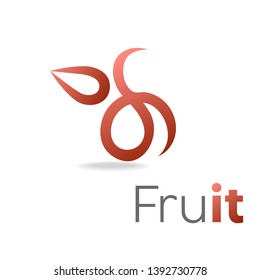 Creative fruit logo design. Vector image.