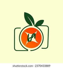 creative fruit logo, healthy food logo template Whit Background.