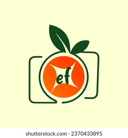 creative fruit logo, healthy food logo template Whit Background.