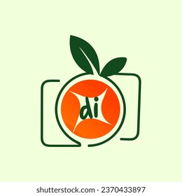 creative fruit logo, healthy food logo template Whit Background.