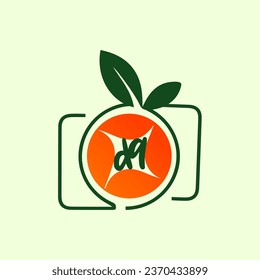 creative fruit logo, healthy food logo template Whit Background.