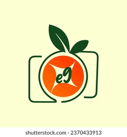 creative fruit logo, healthy food logo template Whit Background.