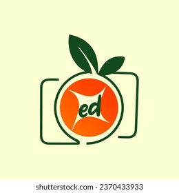 creative fruit logo, healthy food logo template Whit Background.