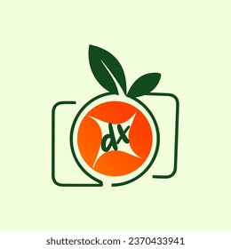 creative fruit logo, healthy food logo template Whit Background.