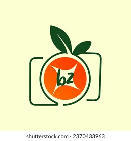 creative fruit logo, healthy food logo template Whit Background.