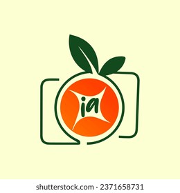  creative fruit logo, healthy food logo template Whit Background.