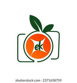  creative fruit logo, healthy food logo template Whit Background.