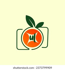  creative fruit logo, healthy food logo template Whit Background.