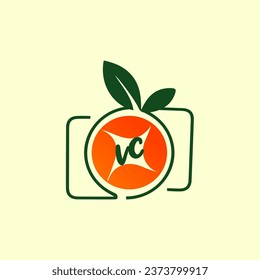  creative fruit logo, healthy food logo template Whit Background.