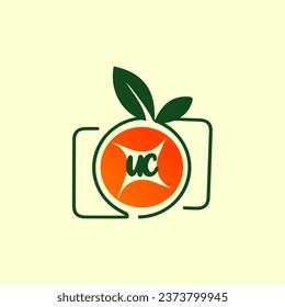  creative fruit logo, healthy food logo template Whit Background.
