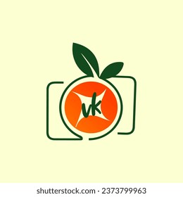  kreatives Obstlogo, gesundes Lebensmittellogo Vorlage weißer Hintergrund.