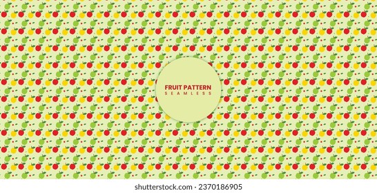 Creative Fruit Pattern Design. Or Seamless pattern with Apple, orange, lemon, Juicy fruit