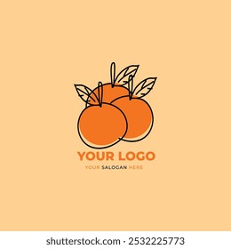 Creative Fruit Shop Logo Naranja Y Negro Color 