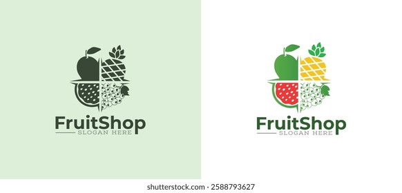 Creative fruits shop logo design