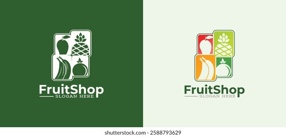 Creative fruits shop logo design