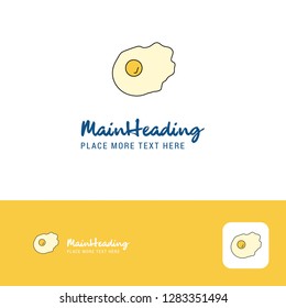 Creative Fry egg Logo Design. Flat color Logo place for Tagline. Vector Illustration