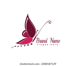 creative full color half body butterfly logo design template