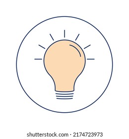 Creative and full of new ideas concept with abstract shinig light bulb icon. Finding a solution and cretive insight start up symbol vector illustration.