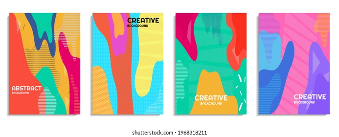 Creative fun abstract color pattern doodle art background. It is suitable for posters, banners, wallpapers, covers, etc. Vector illustration