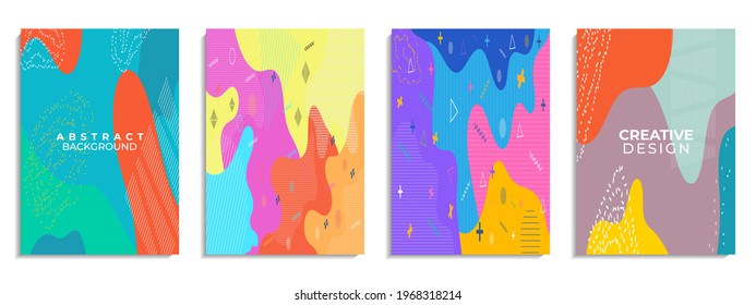 Creative fun abstract color pattern doodle art background. It is suitable for posters, banners, wallpapers, covers, etc. Vector illustration