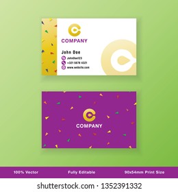 Creative Fun Business Card Professional Design With Company Logo Vector Template Ready to Print