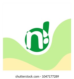 Creative Fun Exclamation Logo. n Letter Logo Design Template