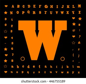 creative fun fonts vector with numbers,signs and icons