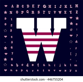 creative fun fonts vector with numbers,signs and icons