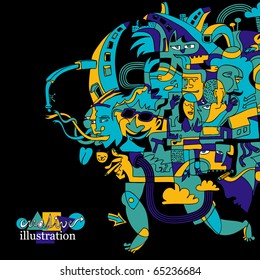creative funky illustration