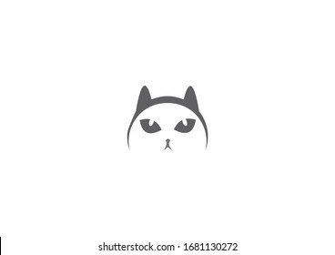 Creative funny cat vector illustration. Perfect for cat lover community logo