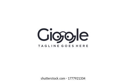 Creative and funny giggle for entertainment logo design vector editable on white background
