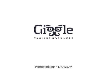 Sonrisa creativa y divertida para el diseño del logo de entretenimiento vector editable sobre fondo blanco