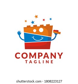 creative funny toy block logo