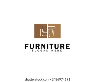 Creative Furniture Minimalist Logo. Furniture Wardrobe Logo Icon Symbol Vector Design Template.