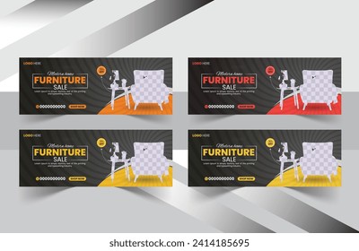 Creative Furniture sale cover design and social media banner post design template