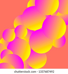 Creative futuristic colorful abstract vector poster design with spheres.