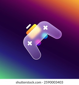 Creative futuristic game controller icon low poly design