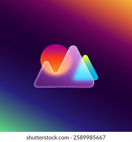 Creative futuristic mountain icon design