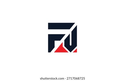 Logotipo creativo del monograma de FV para la marca. Logotipo de la letra inicial VF en mayúsculas. Logotipo de FV, letra de FV
