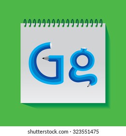 creative G alphabet created with pencil vector illustration 