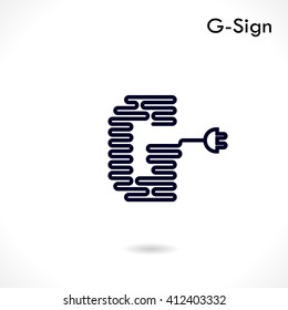 Creative G- letter icon abstract logo design vector template.Creative G- alphabet vector design.Business and education creative logotype symbol.Vector illustration