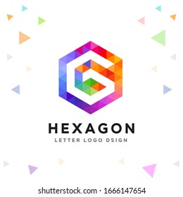 Creative G Letter Logo Colorful Mosaic and Hexagon Pattern Icon Design template Element for Your Company Business 