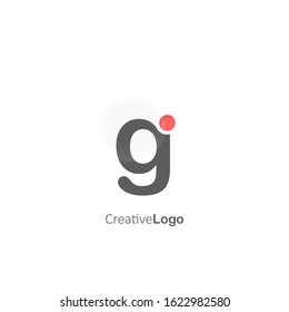 Creative G Letter Logo with Dot. Design Vector Logo Template.