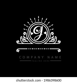 Creative G letter logo on black background.