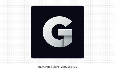 Creative G Letter Vector Paper Roll Logo, Stylish Cut Lines Logo Sign G Letter, G Character Logo Symbol