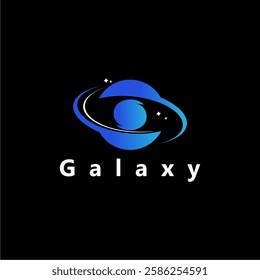 Creative galaxy planet logo with modern concept, galaxy logo vector icon illustration galaxy planet logo icon symbol for astronomy logo design